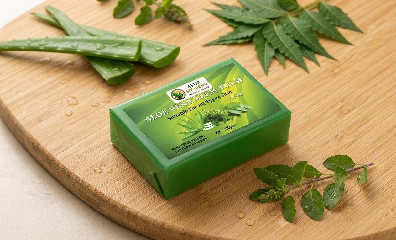 AYUR ALOEVERA NEEM & TULSI SOAP 4PC..